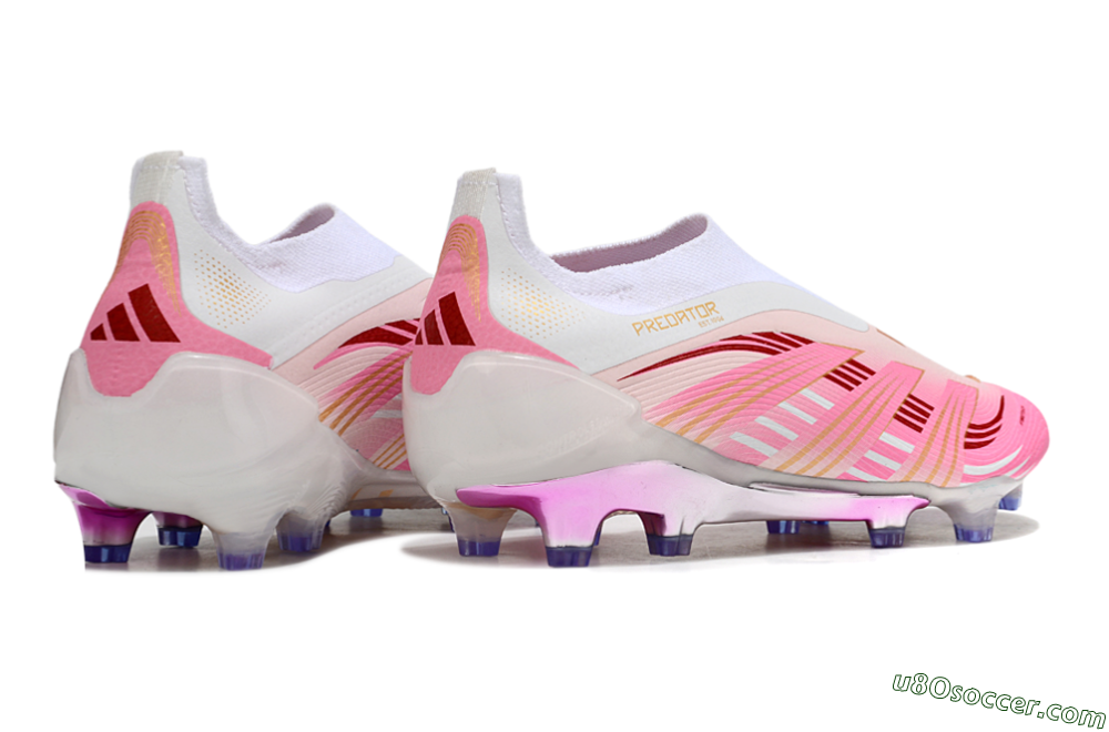 Adidas 25 Predator Elite Laceless FG Firm Ground Soccer Cleats - Pink/White/Gold 6
