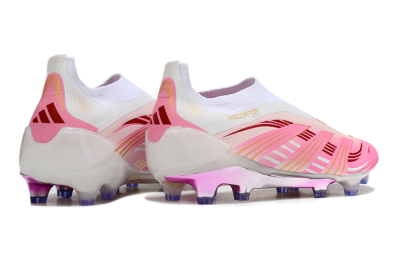 Adidas 25 Predator Elite Laceless FG Firm Ground Soccer Cleats - Pink/White/Gold