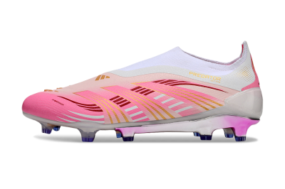 Adidas 25 Predator Elite Laceless FG Firm Ground Soccer Cleats - Pink/White/Gold