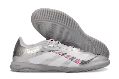 Adidas Predator 25 Elite IC Indoor & Futsal Soccer Shoes - Silver/White/Red