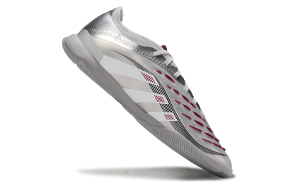 Adidas Predator 25 Elite IC Indoor & Futsal Soccer Shoes - Silver/White/Red
