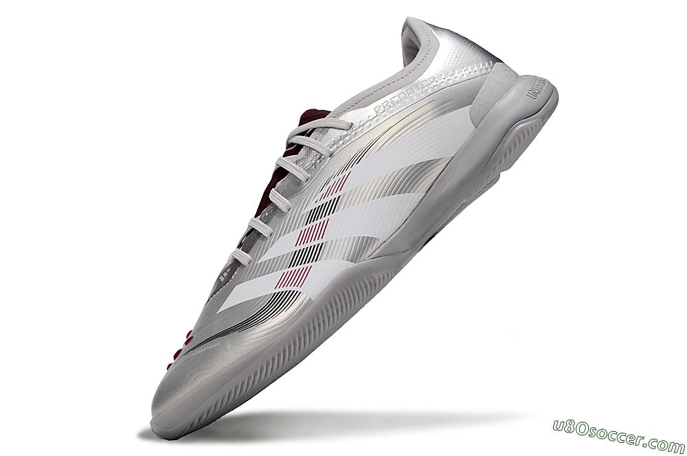 Adidas Predator 25 Elite IC Indoor & Futsal Soccer Shoes - Silver/White/Red 5