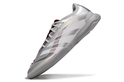 Adidas Predator 25 Elite IC Indoor & Futsal Soccer Shoes - Silver/White/Red