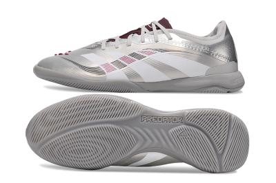 Adidas Predator 25 Elite IC Indoor & Futsal Soccer Shoes - Silver/White/Red
