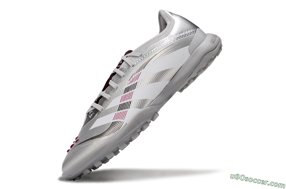 Adidas Predator 25 Elite TF Artificial Turf Soccer Shoes - Silver/White/Red 5