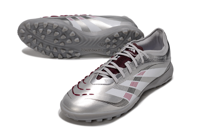 Adidas Predator 25 Elite TF Artificial Turf Soccer Shoes - Silver/White/Red