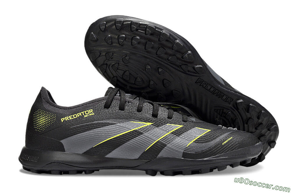 Adidas Predator 25 Elite TF Artificial Turf Soccer Shoes - Black/Grey/Yellow 1