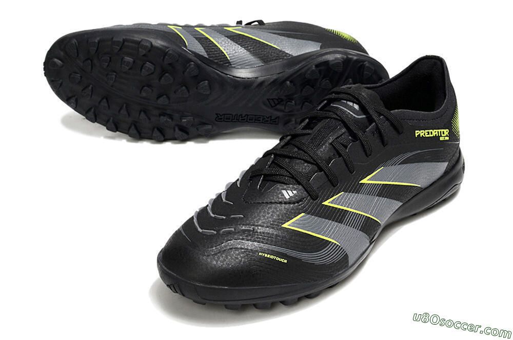 Adidas Predator 25 Elite TF Artificial Turf Soccer Shoes - Black/Grey/Yellow 3