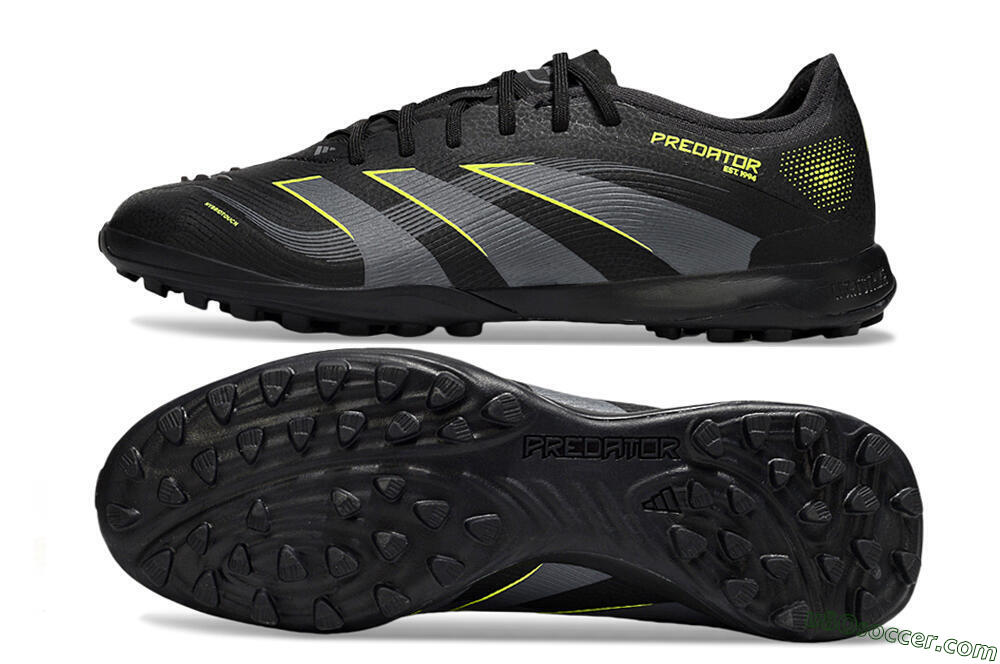 Adidas Predator 25 Elite TF Artificial Turf Soccer Shoes - Black/Grey/Yellow 0