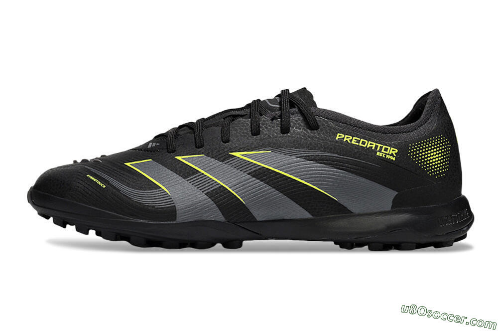 Adidas Predator 25 Elite TF Artificial Turf Soccer Shoes - Black/Grey/Yellow 2