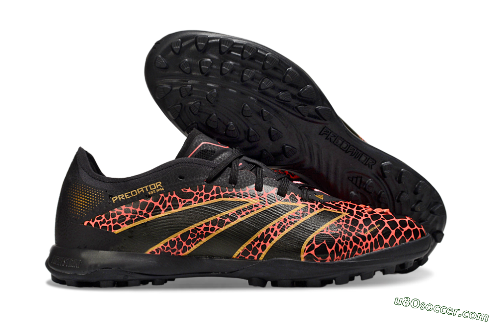 Adidas Predator 25 Elite TF Artificial Turf Soccer Shoes - Black/Red/Yellow 1