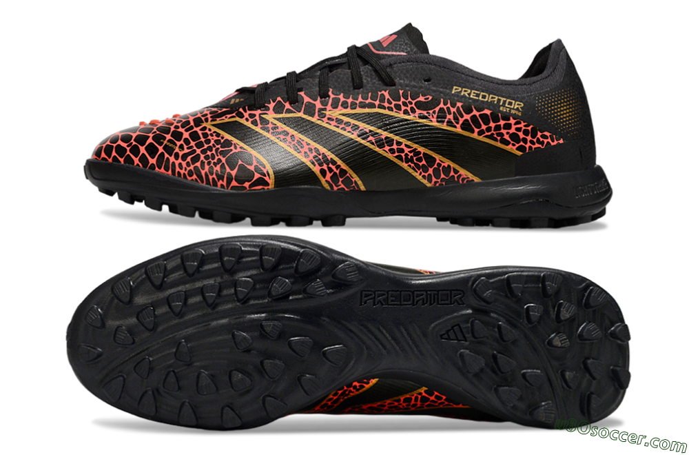 Adidas Predator 25 Elite TF Artificial Turf Soccer Shoes - Black/Red/Yellow 0