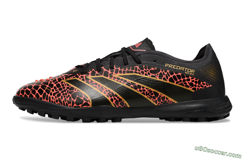 Adidas Predator 25 Elite TF Artificial Turf Soccer Shoes - Black/Red/Yellow 2