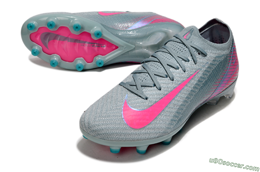 Nike Air Zoom Mercurial Vapor 16 Elite AG Artificial Grass Soccer Cleats - Jade/Pink/Blue 3