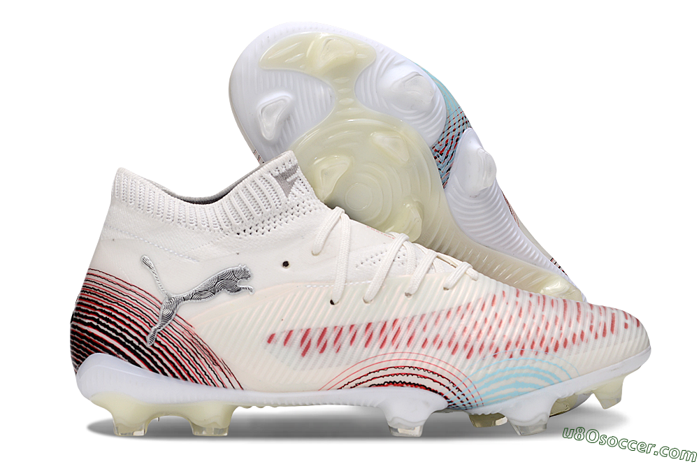 Puma Future 8 Ultimate FG Firm Ground Soccer Cleats - Beige/Red/Black 1