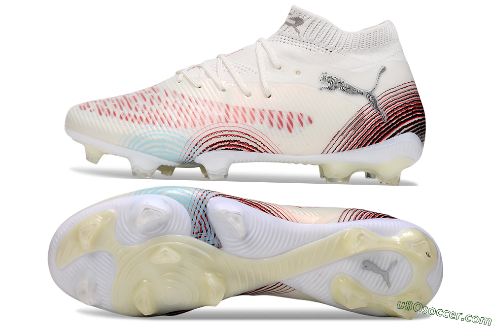 Puma Future 8 Ultimate FG Firm Ground Soccer Cleats - Beige/Red/Black 0