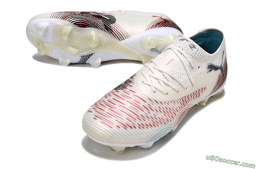 Puma Future 8 Ultimate FG Firm Ground Soccer Cleats - Beige/Red/Black 3