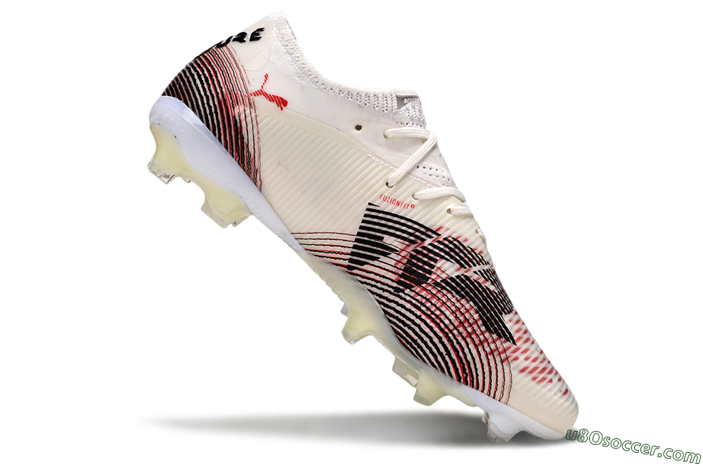 Puma Future 8 Ultimate FG Firm Ground Soccer Cleats - Beige/Red/Black 4