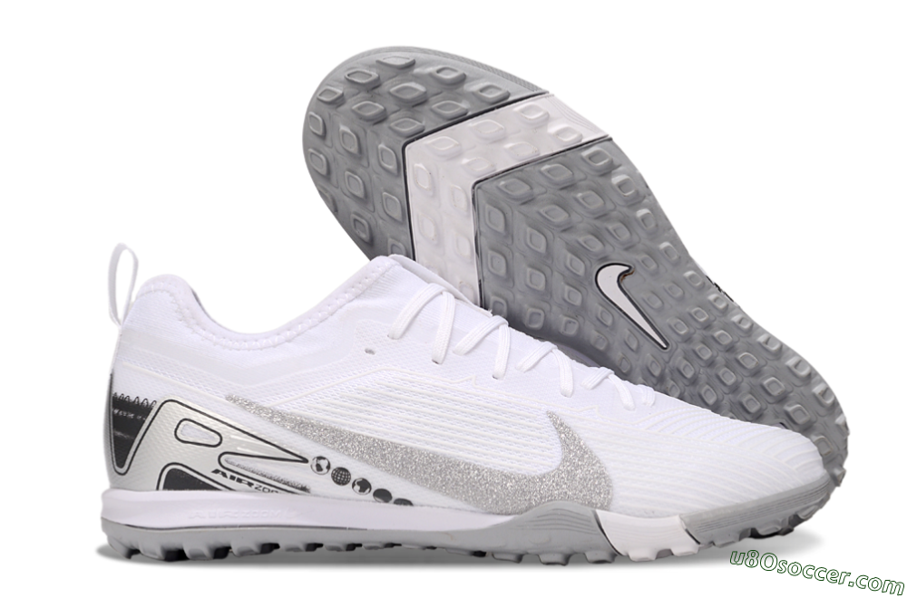 Nike Air Zoom Mercurial Vapor 16 Pro TF Artificial Turf Soccer Shoes - White/Silver/Black 1