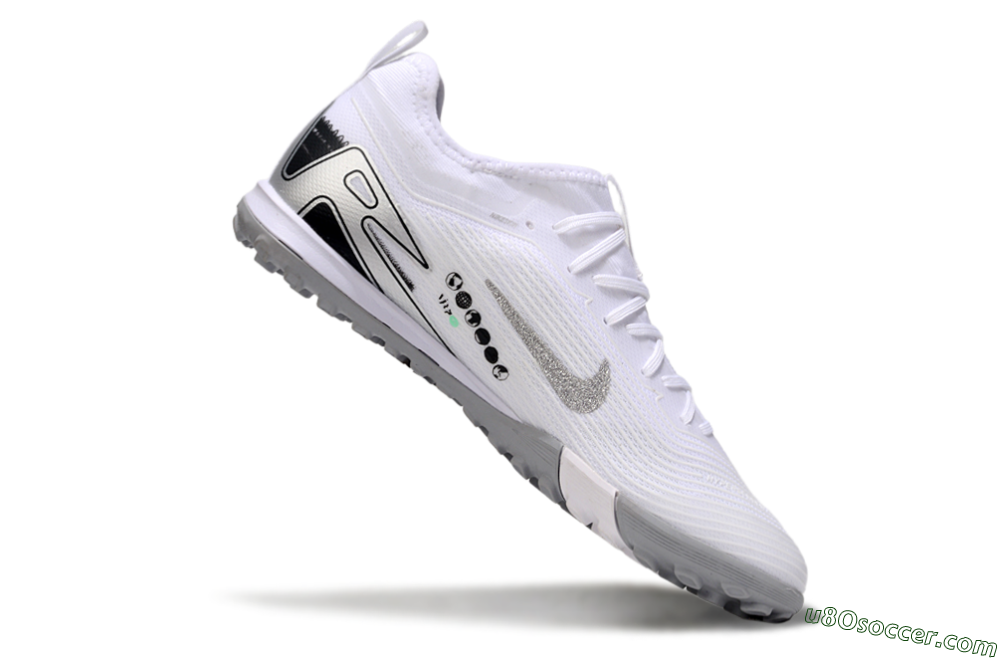 Nike Air Zoom Mercurial Vapor 16 Pro TF Artificial Turf Soccer Shoes - White/Silver/Black 4
