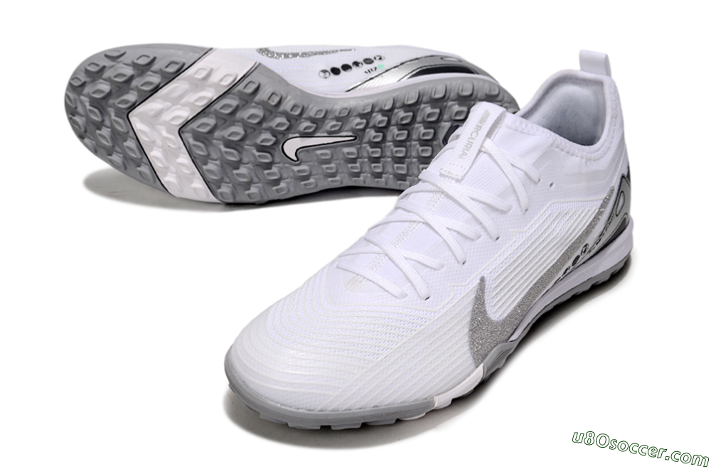 Nike Air Zoom Mercurial Vapor 16 Pro TF Artificial Turf Soccer Shoes - White/Silver/Black 3