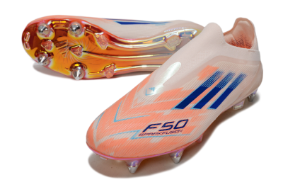 Adidas F50 Elite Laceless SG Soft Ground Soccer Cleats - Pink/Blue/Gold