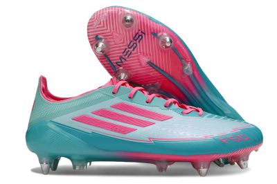 Messi x Adidas F50 Elite SG Soft Ground Soccer Cleats - Jade/Pink