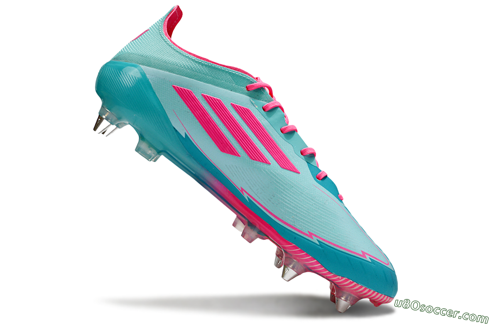 Messi x Adidas F50 Elite SG Soft Ground Soccer Cleats - Jade/Pink 4