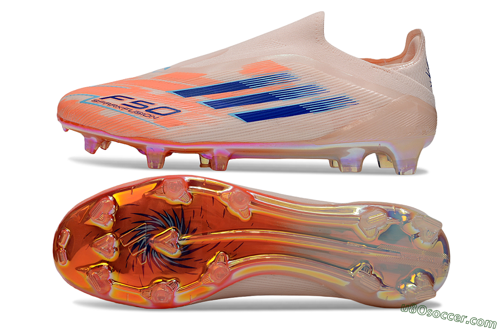 Adidas F50 Elite Laceless FG Firm Ground Soccer Cleats - Pink/Blue/Gold 0