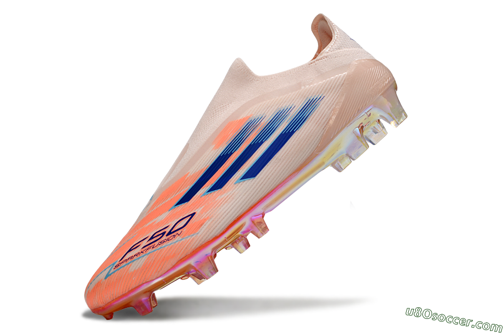 Adidas F50 Elite Laceless FG Firm Ground Soccer Cleats - Pink/Blue/Gold 5
