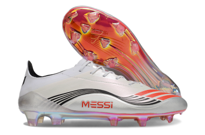 Messi x Adidas F50 Elite FG Firm Ground Soccer Cleats - Silver/Red/Black