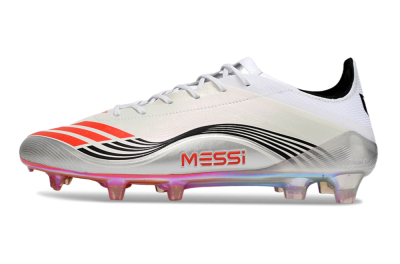Messi x Adidas F50 Elite FG Firm Ground Soccer Cleats - Silver/Red/Black