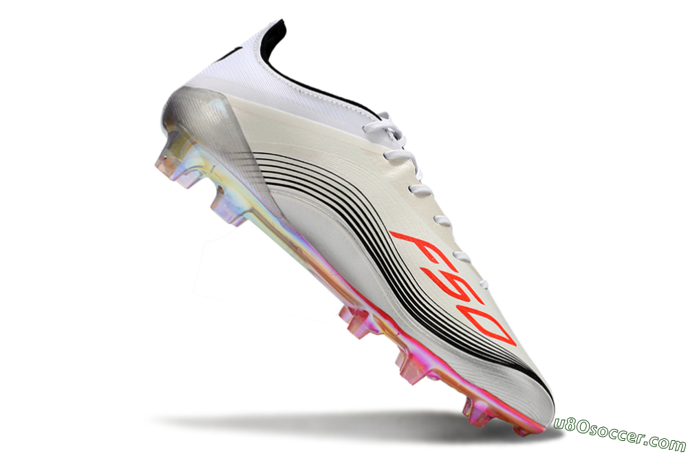 Messi x Adidas F50 Elite FG Firm Ground Soccer Cleats - Silver/Red/Black 4