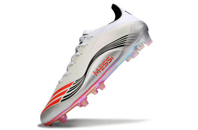 Messi x Adidas F50 Elite FG Firm Ground Soccer Cleats - Silver/Red/Black