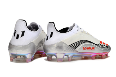 Messi x Adidas F50 Elite FG Firm Ground Soccer Cleats - Silver/Red/Black