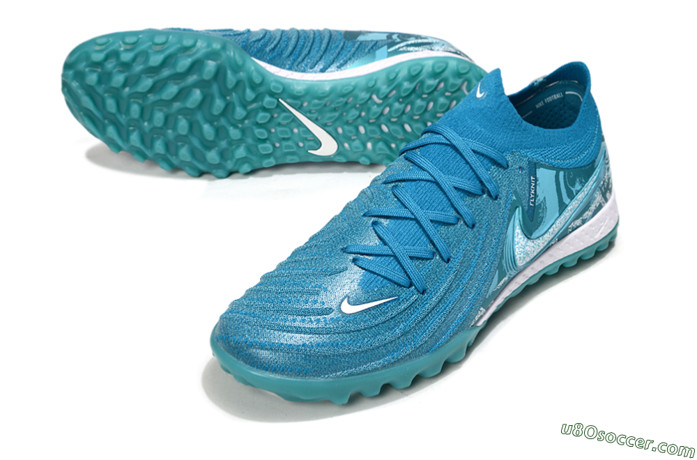 Nike Phantom GX 2 Elite TF Artificial Turf Soccer Shoes - Blue/White 3
