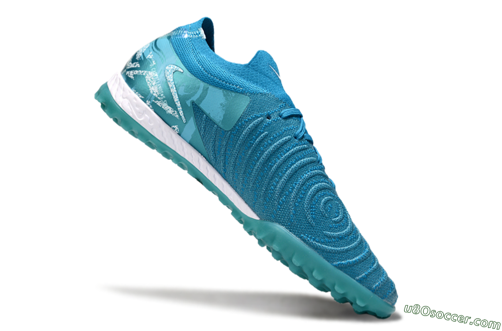 Nike Phantom GX 2 Elite TF Artificial Turf Soccer Shoes - Blue/White 4