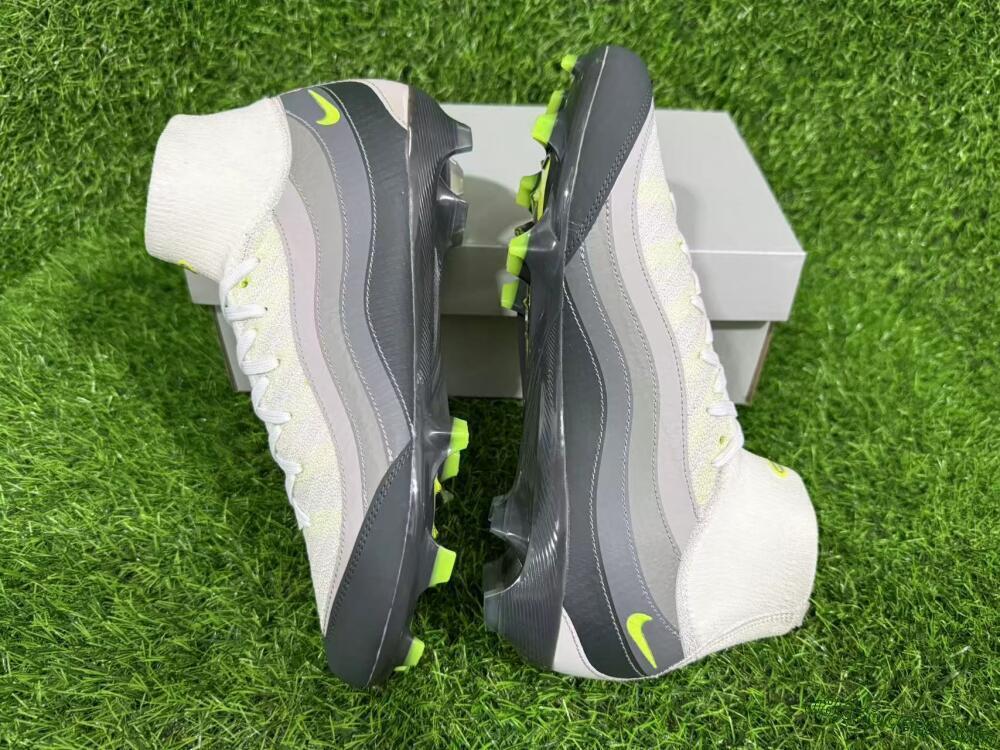 Nike Air Zoom Mercurial Superfly 10 Elite FG Firm Ground Soccer Cleats - White/Grey/Black 9