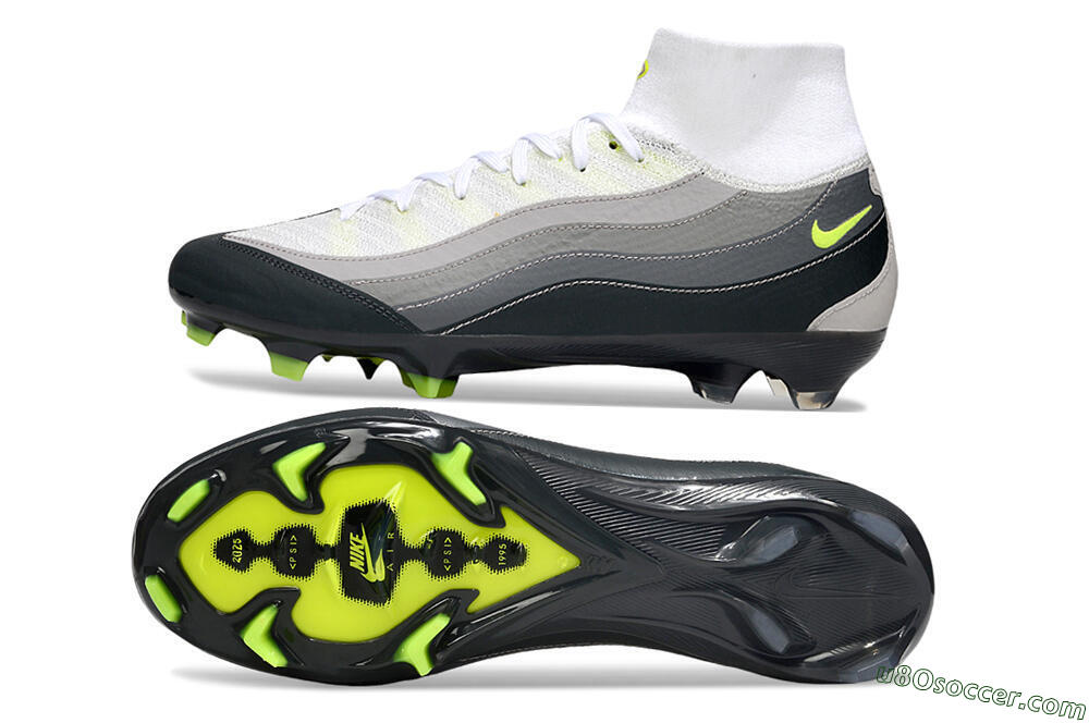 Nike Air Zoom Mercurial Superfly 10 Elite FG Firm Ground Soccer Cleats - White/Grey/Black 0