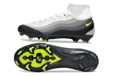 Nike Air Zoom Mercurial Superfly 10 Elite FG Firm Ground Soccer Cleats - White/Grey/Black