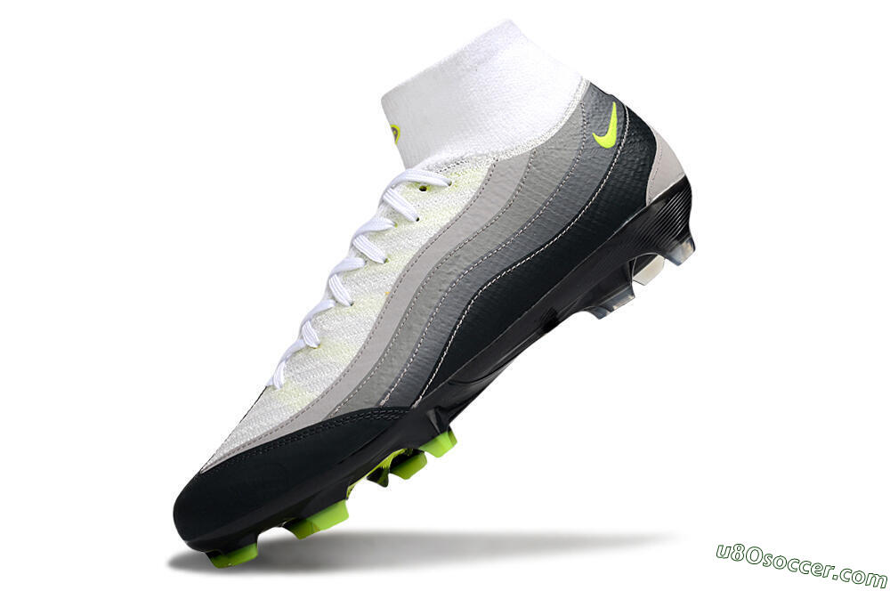Nike Air Zoom Mercurial Superfly 10 Elite FG Firm Ground Soccer Cleats - White/Grey/Black 6