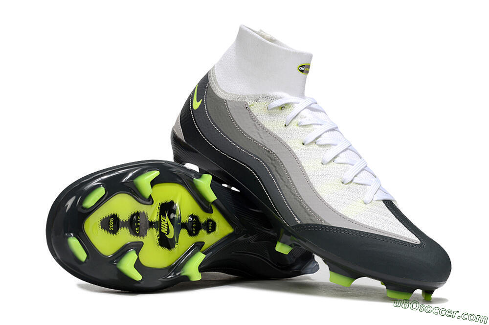 Nike Air Zoom Mercurial Superfly 10 Elite FG Firm Ground Soccer Cleats - White/Grey/Black 4