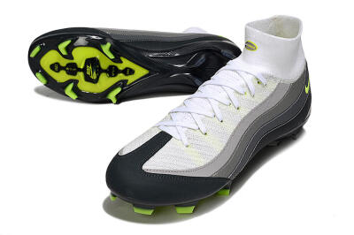 Nike Air Zoom Mercurial Superfly 10 Elite FG Firm Ground Soccer Cleats - White/Grey/Black