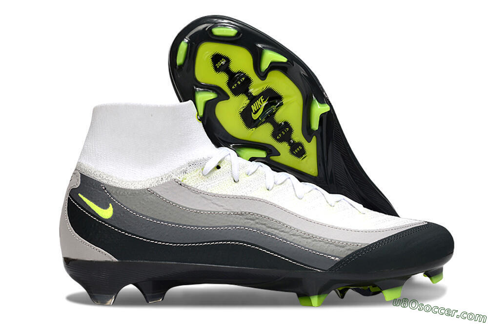 Nike Air Zoom Mercurial Superfly 10 Elite FG Firm Ground Soccer Cleats - White/Grey/Black 1