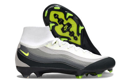 Nike Air Zoom Mercurial Superfly 10 Elite FG Firm Ground Soccer Cleats - White/Grey/Black
