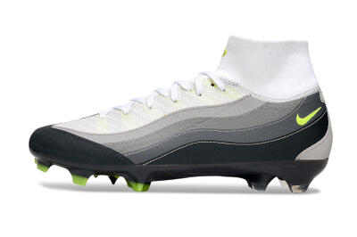 Nike Air Zoom Mercurial Superfly 10 Elite FG Firm Ground Soccer Cleats - White/Grey/Black