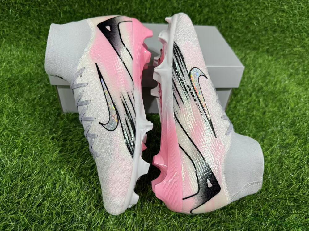 Nike Air Zoom Mercurial Superfly 10 Elite FG Firm Ground Soccer Cleats - White/Pink/Silver 10