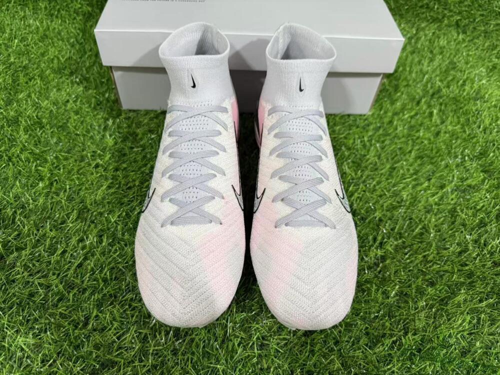 Nike Air Zoom Mercurial Superfly 10 Elite FG Firm Ground Soccer Cleats - White/Pink/Silver 11