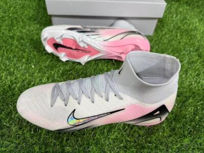 Nike Air Zoom Mercurial Superfly 10 Elite FG Firm Ground Soccer Cleats - White/Pink/Silver