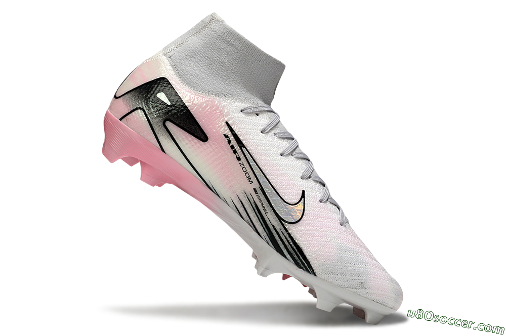 Nike Air Zoom Mercurial Superfly 10 Elite FG Firm Ground Soccer Cleats - White/Pink/Silver 5